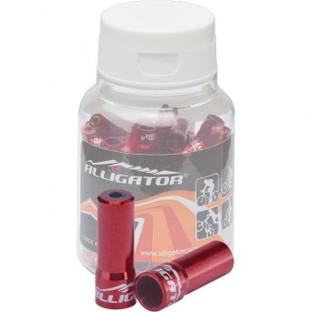 Наконечник LY-HPA09-RD оболочки троса тормоза, 5,2х17,5мм, алюминиевый красный, банка 100 шт.