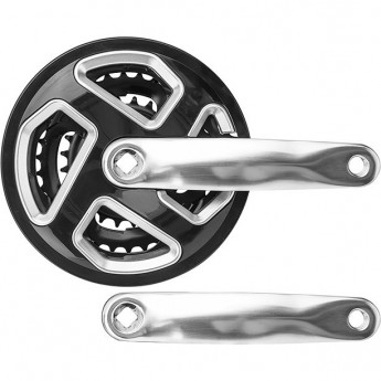 Шатуны HDL-L363 24/34/42T 170 мм "под ромб", чёрно-серебристые