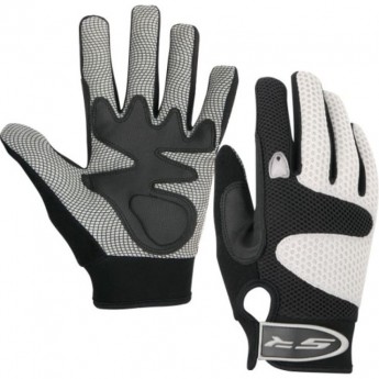 Велоперчатки STELS PDM-368 для MTB полноразмерные серо-чёрные p.M